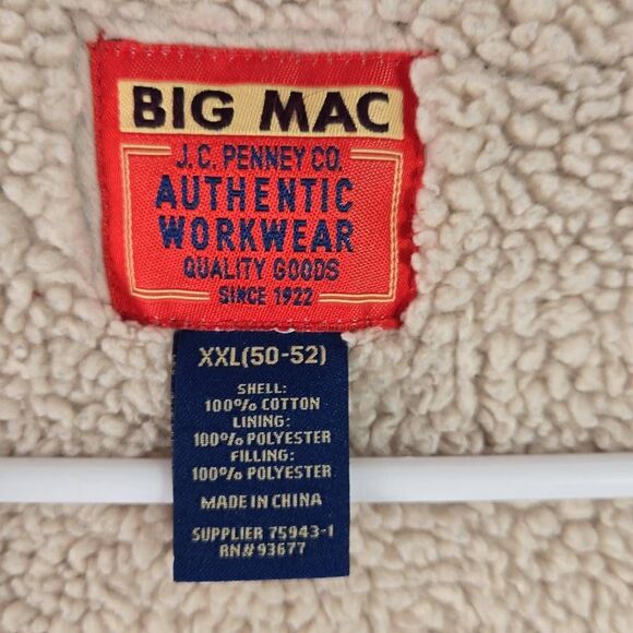 Vintage Big Mac JC Penney Men's 2XL shirt Jacket Shacket Gray Plaid Flannel Sher - Picture 5 of 11